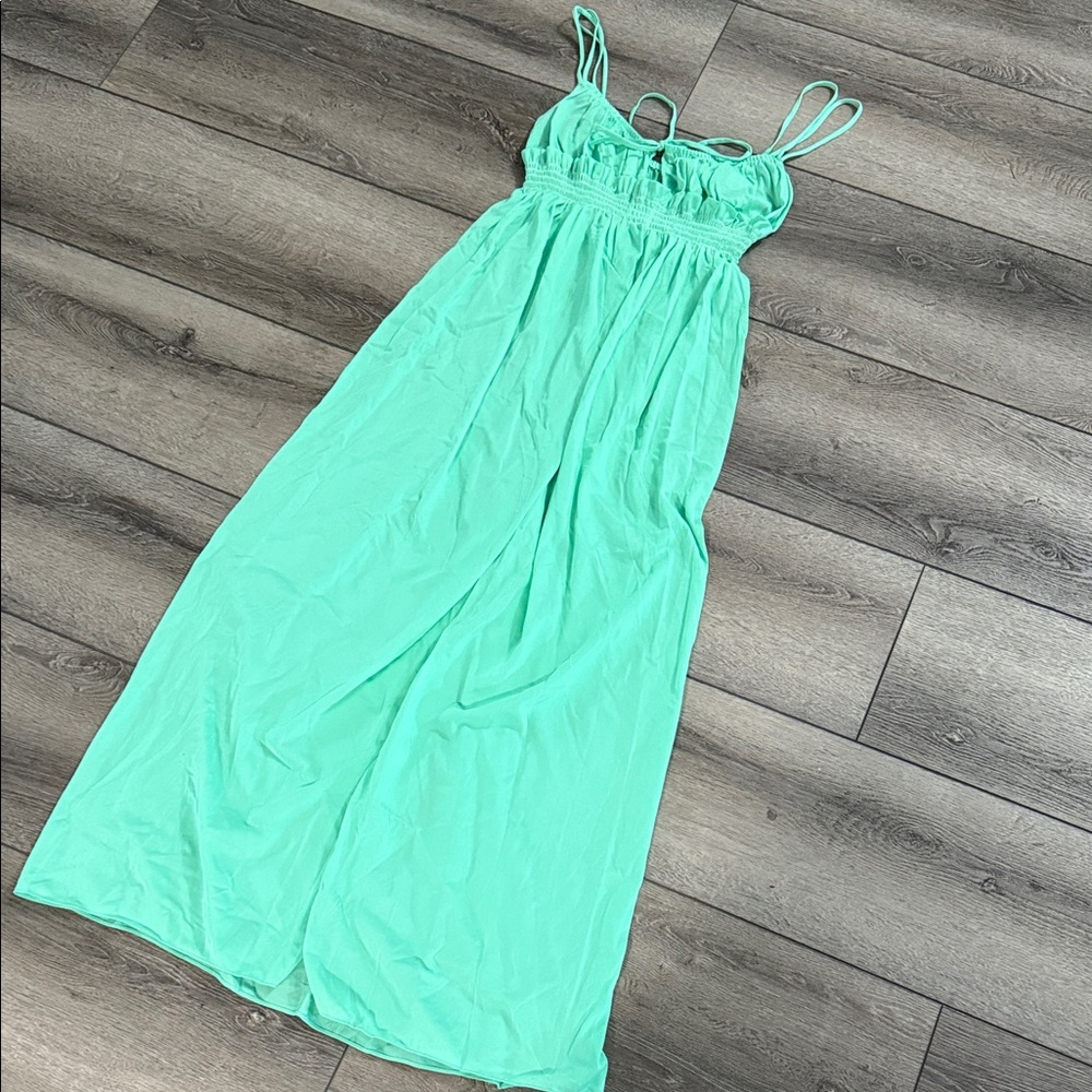 Vintage boudoir green night slip dress  medium